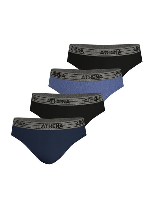 Lot de 4 slips homme basic coton ecopack athena - Kiabi