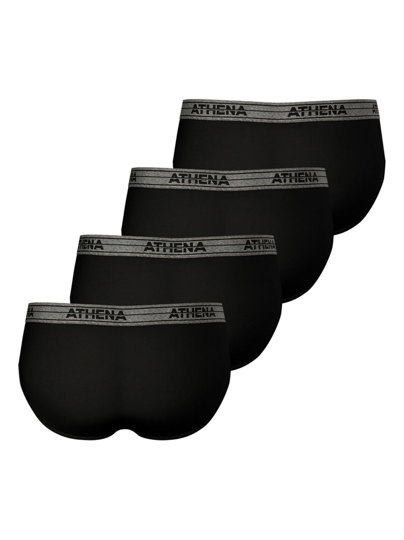 Lot de 4 slips homme ecopack basic coton athena Noir Noir - Kiabi