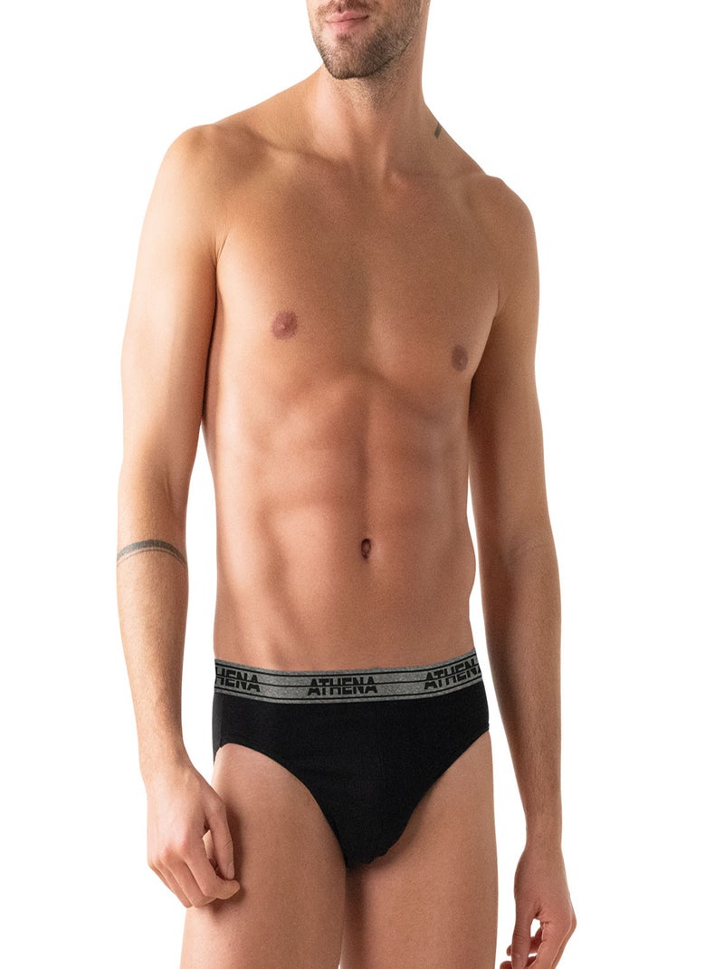 Lot de 4 slips homme ecopack basic coton athena Noir Noir - Kiabi