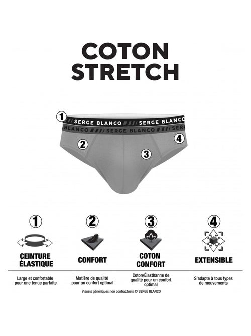Lot de 4 slips homme en coton french serge blanco - Kiabi Lot de 4 slips homme en coton french serge blanco - Kiabi