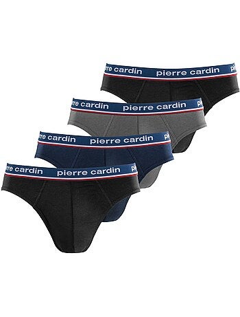 Lot de 4 slips homme en coton uni french pierre cardin