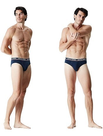 Lot de 4 slips homme en coton uni french pierre cardin