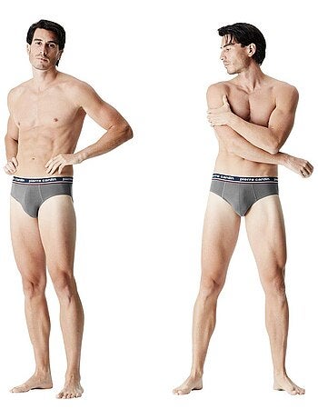 Lot de 4 slips homme en coton uni french pierre cardin
