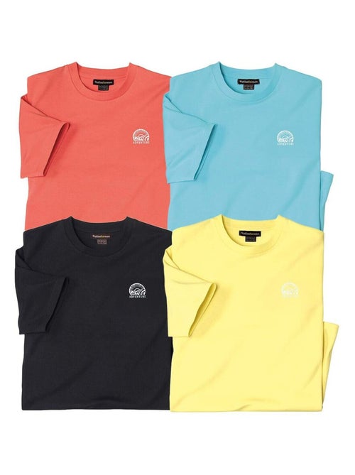 Lot de 4 Tee-Shirts Adventure   - ATLAS FOR MEN - Kiabi