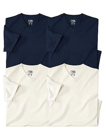 Lot de 4 Tee-Shirts MC Col V Unis - ATLAS FOR MEN
