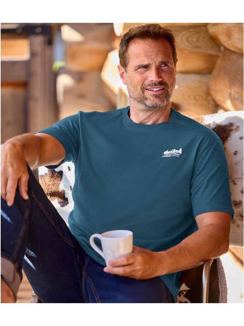 Lot de 4 Tee-Shirts Coton Unis Nature?  - ATLAS FOR MEN Bleu Vert clair Blanc - Kiabi