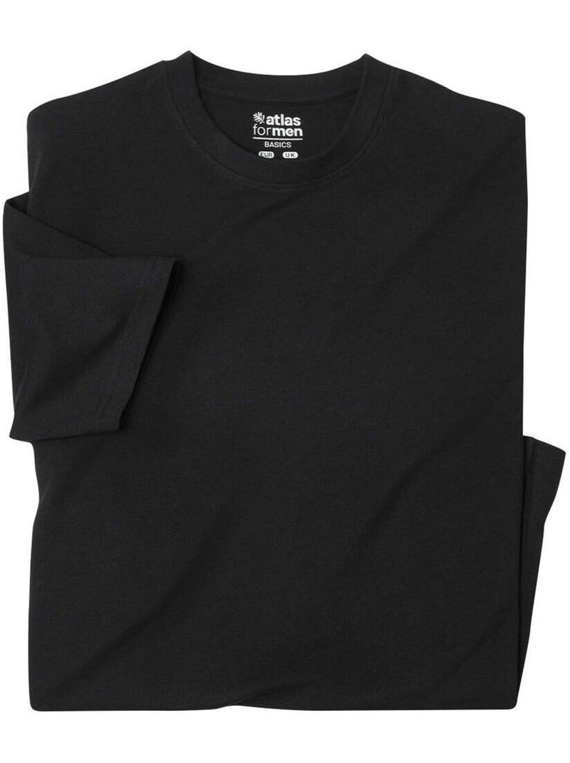 Lot de 4 Tee-Shirts manches courtes col rond  - ATLAS FOR MEN Noir - Kiabi