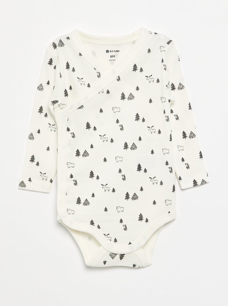 Lot de 5 bodies imprimés en coton Bleu - Kiabi