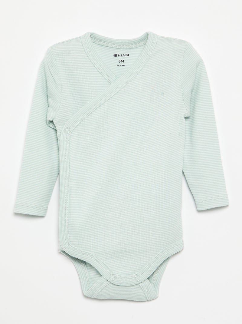 Lot de 5 bodies imprimés en coton Bleu - Kiabi