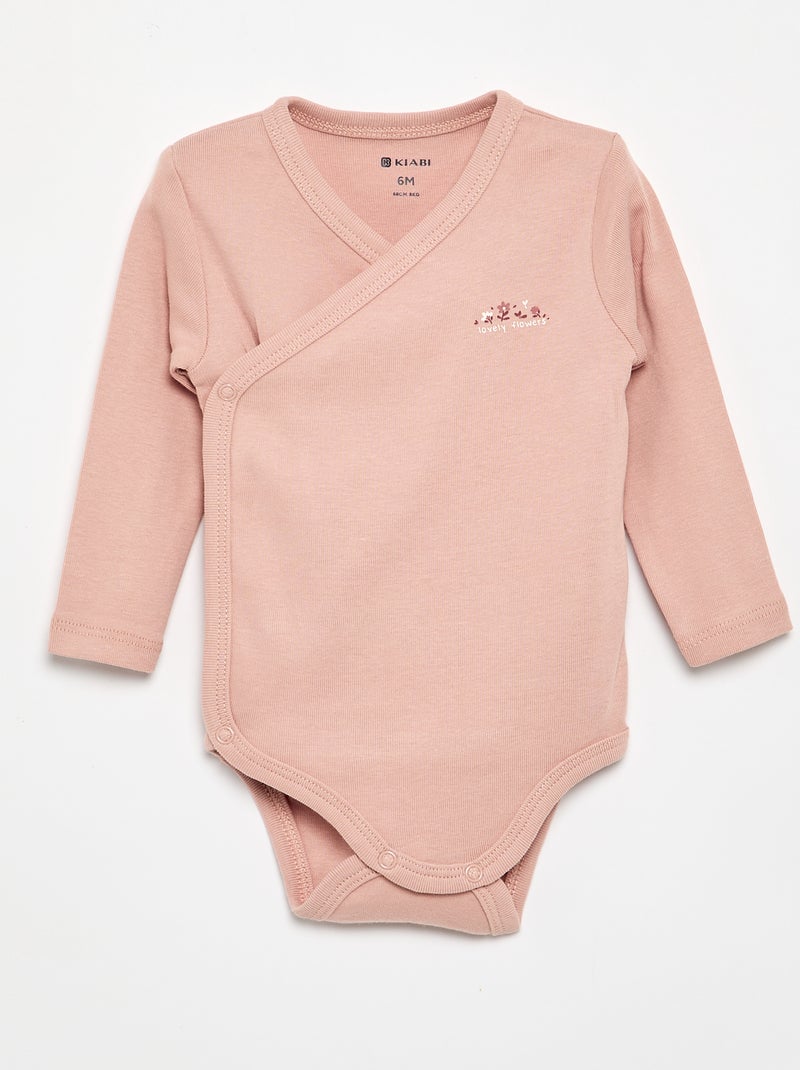 Lot de 5 bodies imprimés en coton Rose - Kiabi