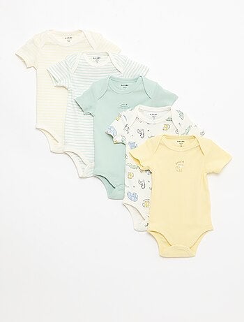 Lot de 5 bodies manches courtes en coton