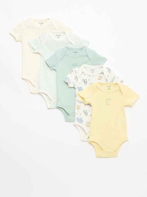 Lot de 5 bodies manches courtes en coton - Kiabi Lot de 5 bodies manches courtes en coton - Kiabi