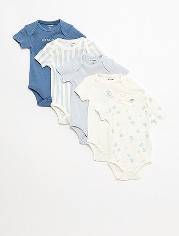 Lot de 5 bodies manches courtes en coton