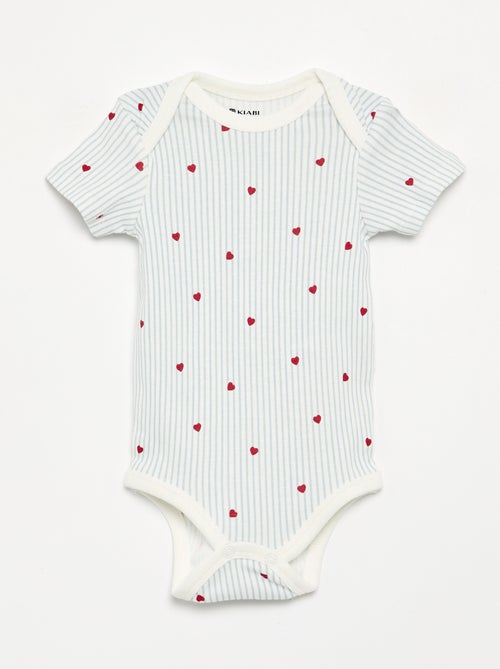 Lot de 5 bodies manches courtes en coton - Kiabi