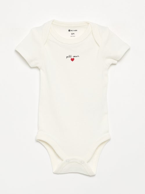 Lot de 5 bodies manches courtes en coton - Kiabi