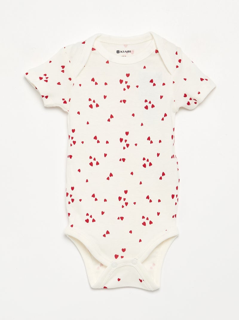 Lot de 5 bodies manches courtes en coton Bleu - Kiabi