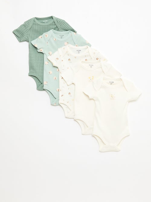 Lot de 5 bodies manches courtes en coton - Kiabi Lot de 5 bodies manches courtes en coton - Kiabi