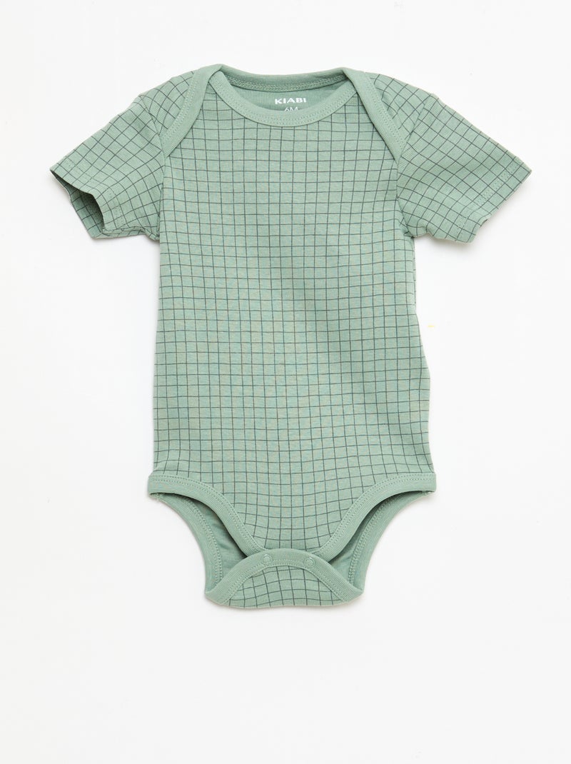Lot de 5 bodies manches courtes en coton Bleu - Kiabi
