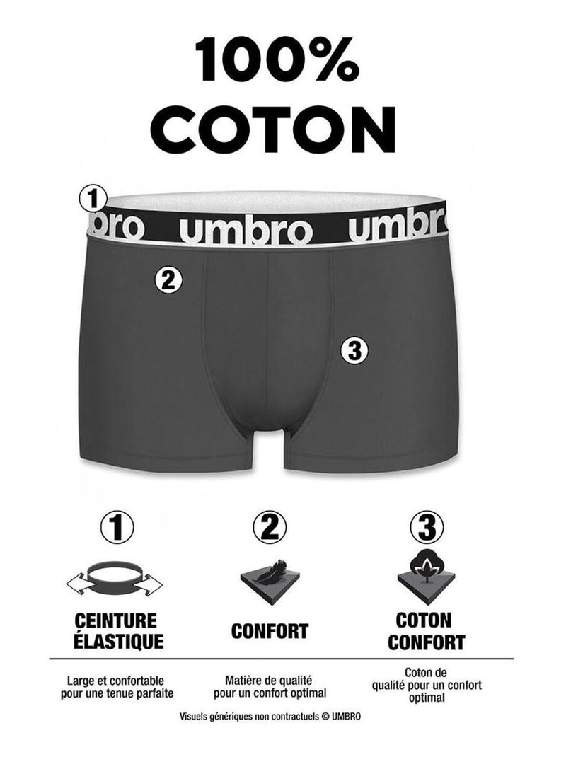 Lot de 5 boxers coton homme umbro Noir - Kiabi