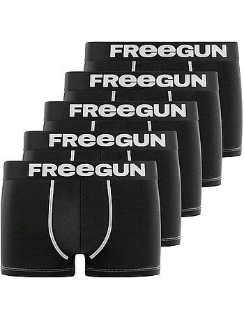 Lot de 5 boxers garçon uni freegun