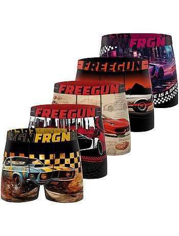 Lot de 5 boxers homme cars racing freegun