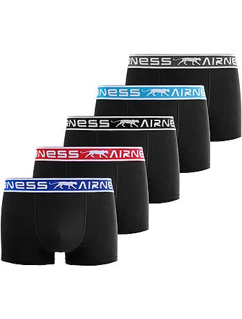 Lot de 5 boxers homme en coton ceinture colorée starter airness