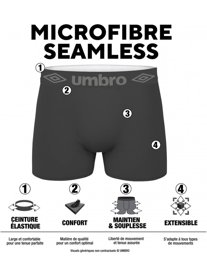 Lot de 5 boxers homme sans couture umbro Rouge - Kiabi