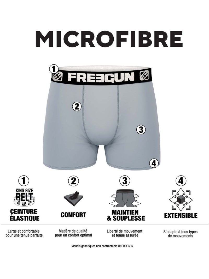 Lot de 5 boxers homme wild animals freegun Marron - Kiabi