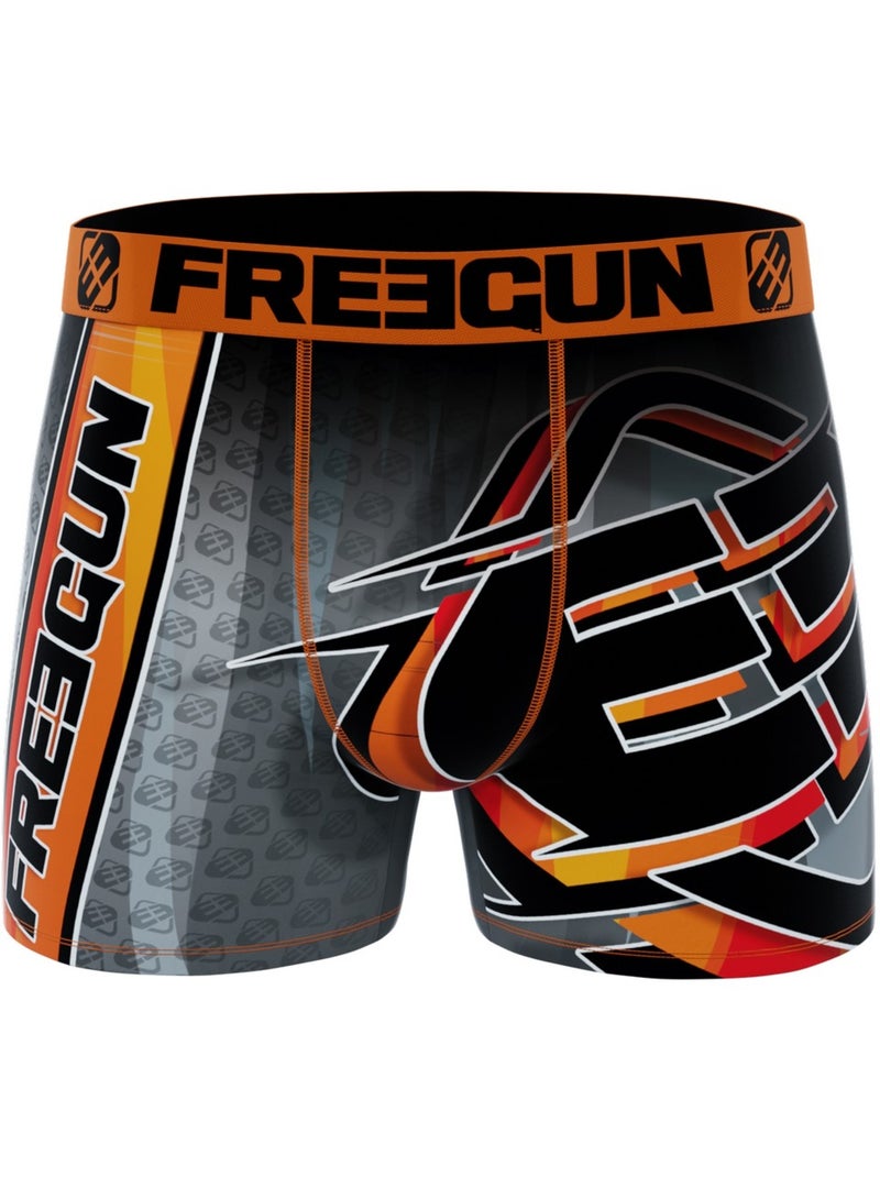 Lot de 5 boxers microfibre homme racing freegun Orange - Kiabi