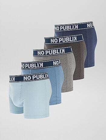 Lot de 5 boxers unis 'No Publik'