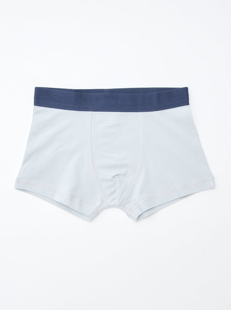 Lot de 5 boxers unis ou imprimés Bleu - Kiabi