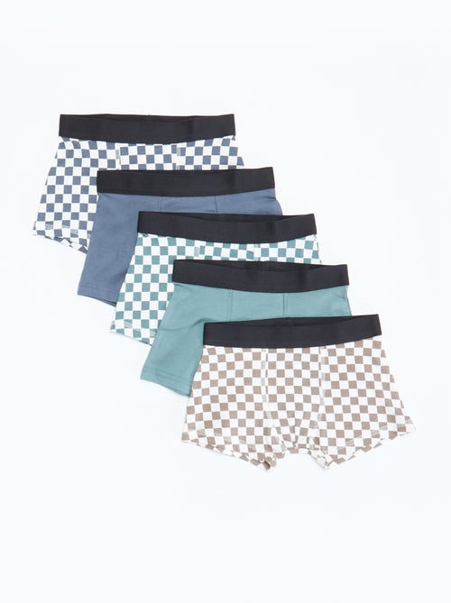 Lot de 5 boxers unis ou imprimés - Kiabi