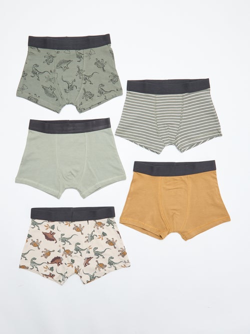 Lot de 5 boxers unis ou imprimés - Kiabi Lot de 5 boxers unis ou imprimés - Kiabi