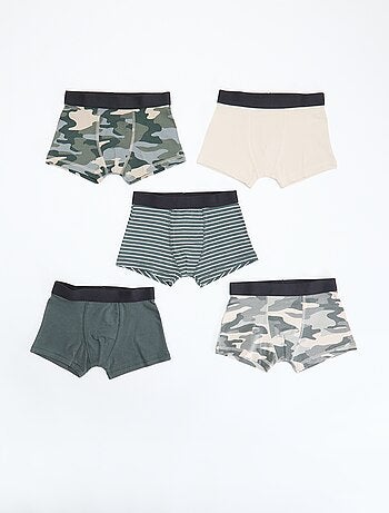 Lot de 5 boxers unis ou imprimés
