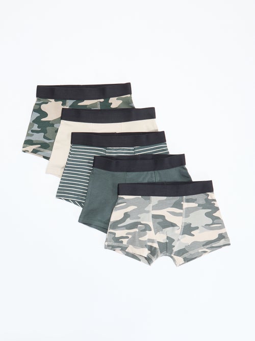 Lot de 5 boxers unis ou imprimés - Kiabi Lot de 5 boxers unis ou imprimés - Kiabi