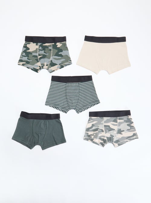 Lot de 5 boxers unis ou imprimés - Kiabi Lot de 5 boxers unis ou imprimés - Kiabi