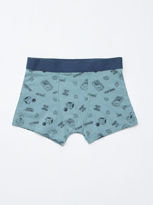 Lot de 5 boxers unis unis et imprimés - Kiabi