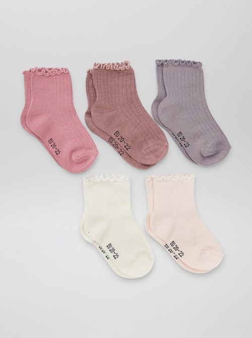 Lot de 5 chaussettes à volants - Kiabi