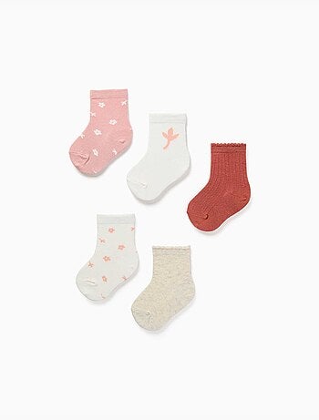 Lot de 5 chaussettes avec motifs floraux