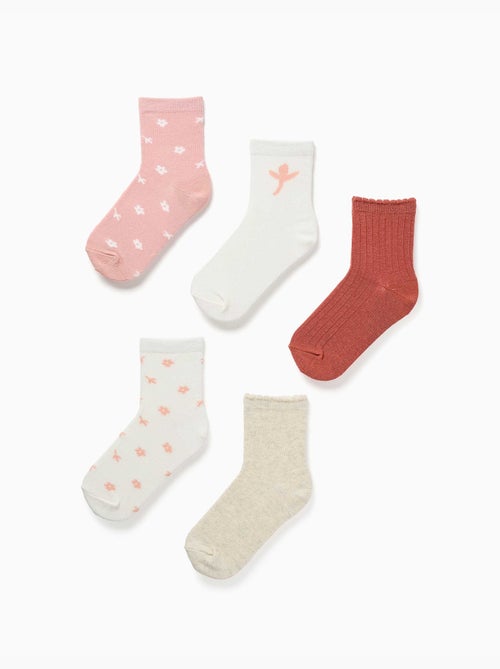 Lot de 5 chaussettes avec motifs floraux - Kiabi