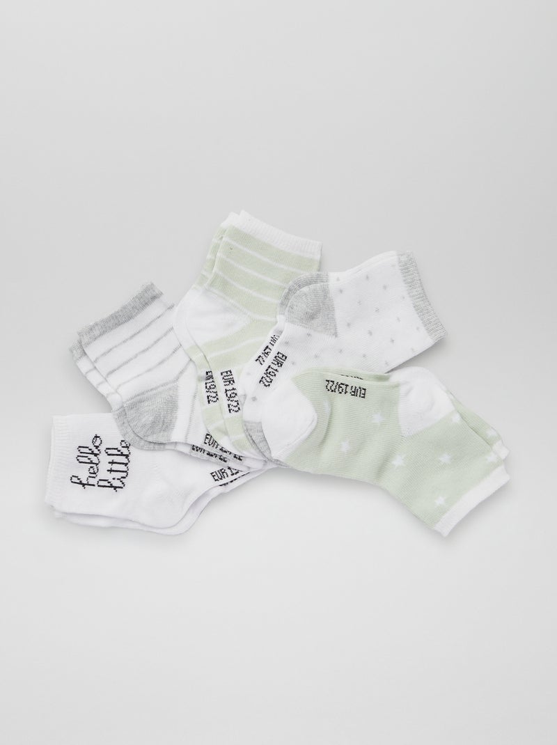 Lot de 5 chaussettes Blanc - Kiabi
