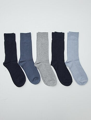 Lot de 5 chaussettes côtelées