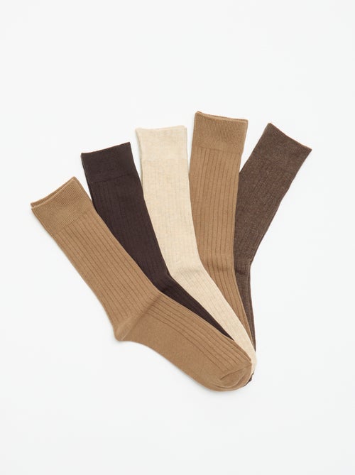 Lot de 5 chaussettes côtelées - Kiabi