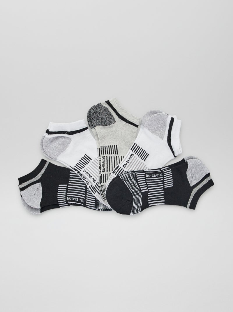 Lot de 5 chaussettes de sport invisibles Blanc - Kiabi