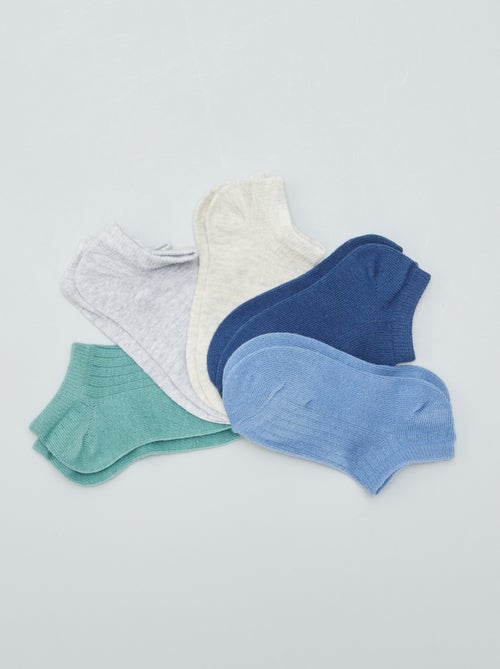 Lot de 5 chaussettes invisibles homme en coton uni - Kiabi