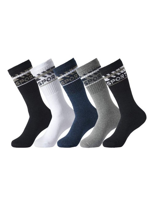 Lot de 5 Chaussettes Mi-Hautes Sport - ATLAS FOR MEN - Kiabi Lot de 5 Chaussettes Mi-Hautes Sport - ATLAS FOR MEN - Kiabi