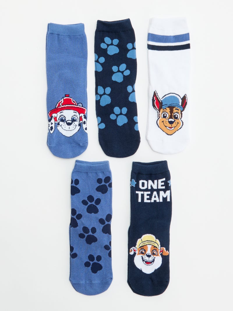 Lot de 5 chaussettes 'Pat'patrouille' Bleu - Kiabi