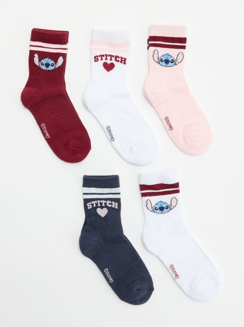 Lot de 5 chaussettes 'Stitch' 'Disney' - Kiabi
