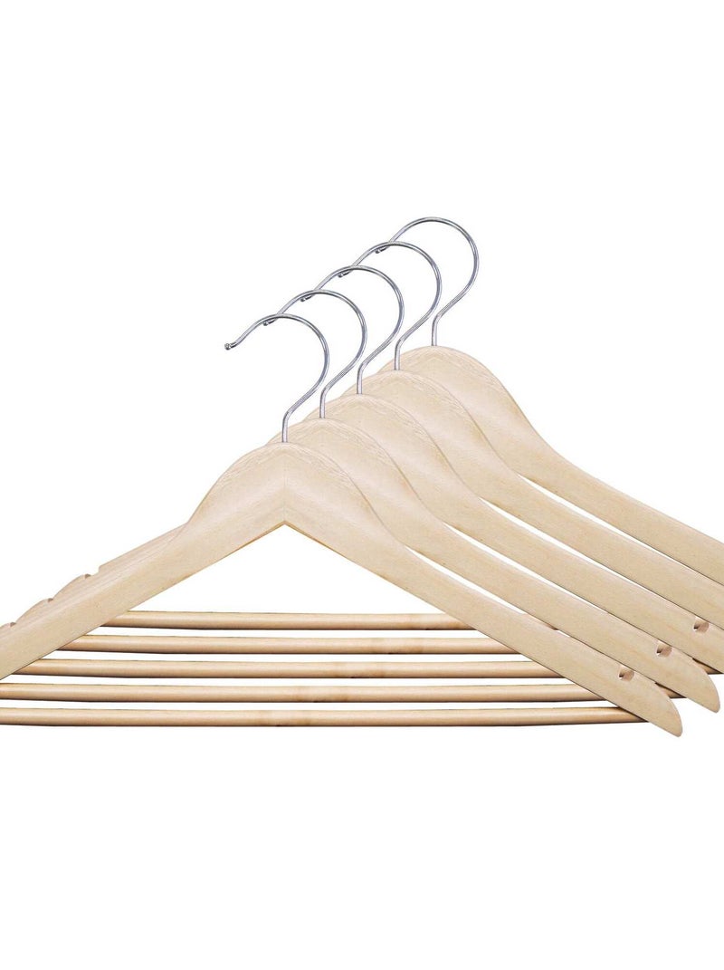 Lot de 5 cintres en bois naturel bois - Kiabi