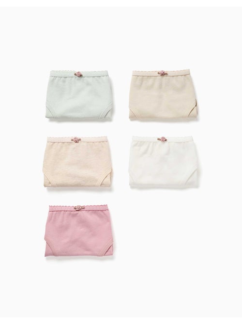 Lot de 5 culottes avec roses décoratives - Kiabi